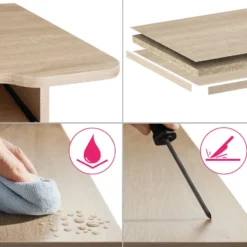 tectake Wandkast 71x32x82cm, Industrieel Licht Hout, Eiken Sonoma