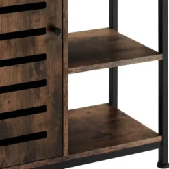 tectake Wandkast 71x32x82cm, Industrieel Hout Donker, Rustiek