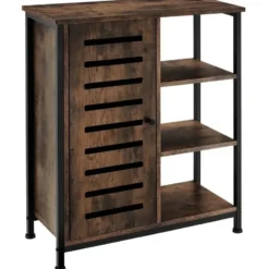 tectake Wandkast 71x32x82cm, Industrieel Hout Donker, Rustiek