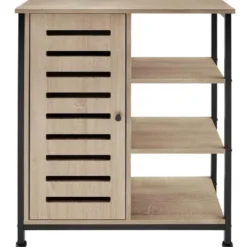 tectake Wandkast 71x32x82cm, Industrieel Licht Hout, Eiken Sonoma