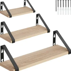tectake 3 wandplanken Cowell, Industrieel Licht Hout, Eiken Sonoma