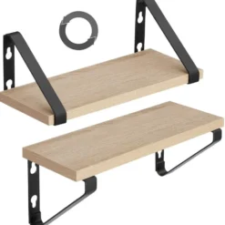 tectake 3 wandplanken Cowell, Industrieel Licht Hout, Eiken Sonoma