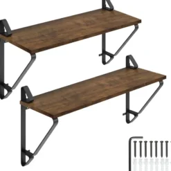 tectake 2 wandplanken Irvine, Industrieel Hout Donker, Rustiek