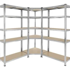 tectake Werkplaatsrek Gustav, 3-delig, 15 planken, 2625 kg, Zilver