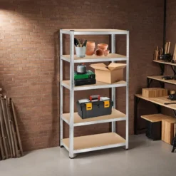 tectake Werkplaatsrek, Zilver