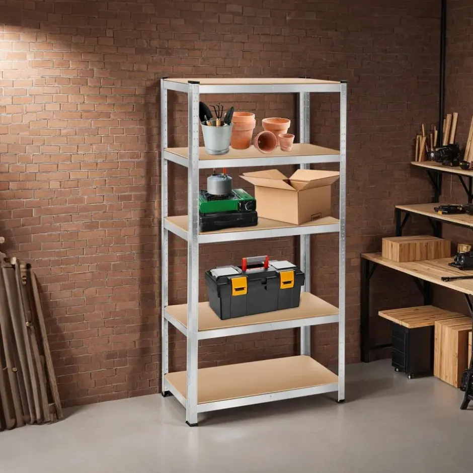 tectake Werkplaatsrek, Zilver