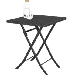 tectake Wicker balkonset Trevi, Zwart