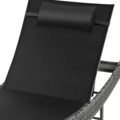 tectake Wicker ligbed Moana, Grijsgevlekt