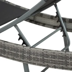 tectake Wicker ligbed Moana, Grijsgevlekt