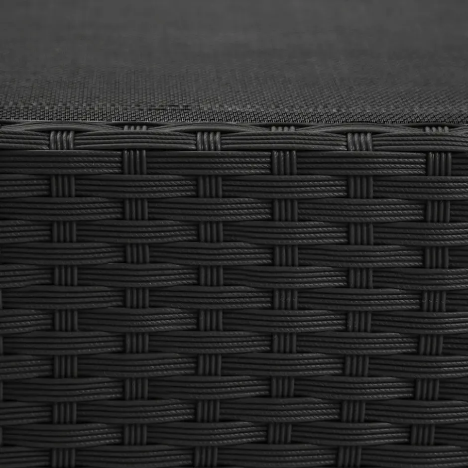 tectake Wicker ligbed Moana, Zwart
