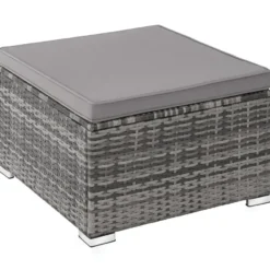 tectake - Wicker Loungeset - Grijs - UV-bestendig - Stalen Frame