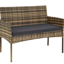 tectake Wicker loungeset Palese voor 4 persone - Natuur