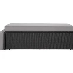 tectake Wicker loungesofa Corfu, Zwart / Grijs