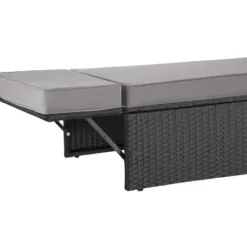 tectake Wicker loungesofa Corfu, Zwart / Grijs