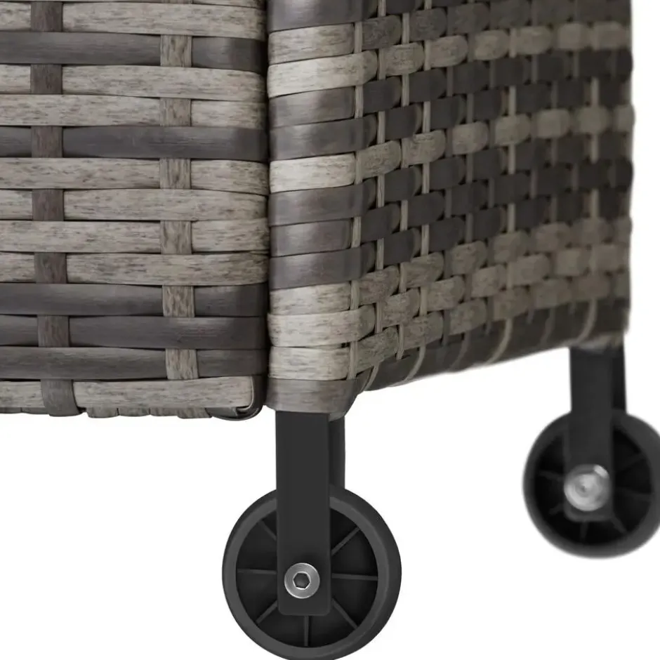 tectake Wicker opbergbox Kiruna met kunststof gaas, 120x55x61,5cm, 270l, Grijs