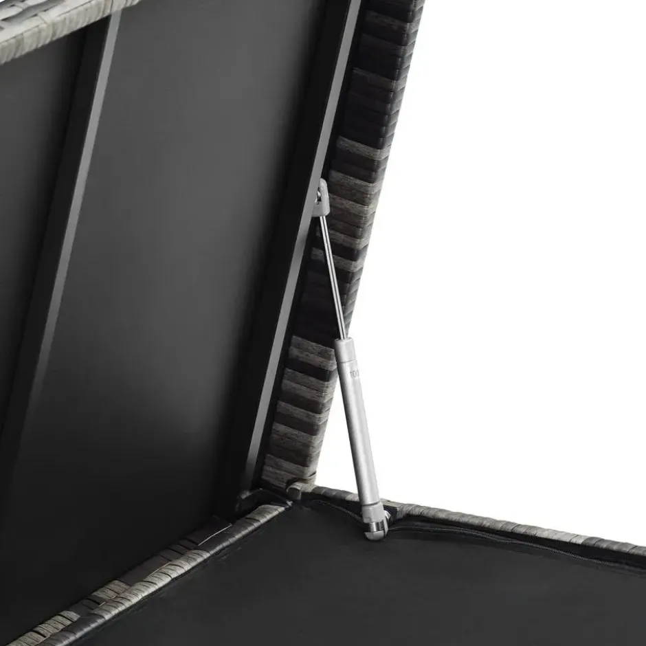 tectake Wicker opbergbox Kiruna met kunststof gaas, 120x55x61,5cm, 270l, Grijs