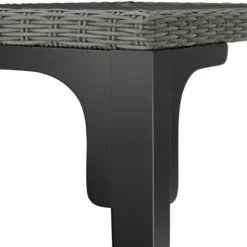 tectake Wicker tafel Foggia met 6 stoelen Rosarno, Grijs