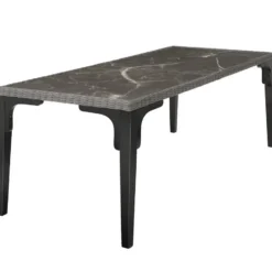 tectake Wicker tafel Foggia 196x87x76cm, Grijs
