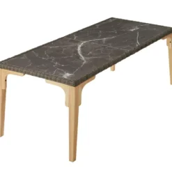 tectake Wicker tafel Foggia 196x87x76cm, Natuur