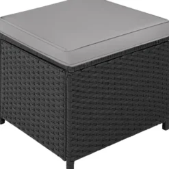 tectake Wicker tuinset Palermo 2+2+1 - Zwart / Grijs