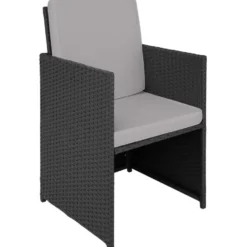 tectake Wicker tuinset Palermo 2+2+1 - Zwart / Grijs