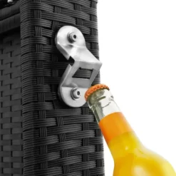 tectake Wicker tuinset Palermo 2+2+1 - Zwart / Grijs