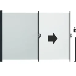 tectake - Zijmarkies - Uittrekbaar - Waterafstotend - Grijs - Zonnescherm