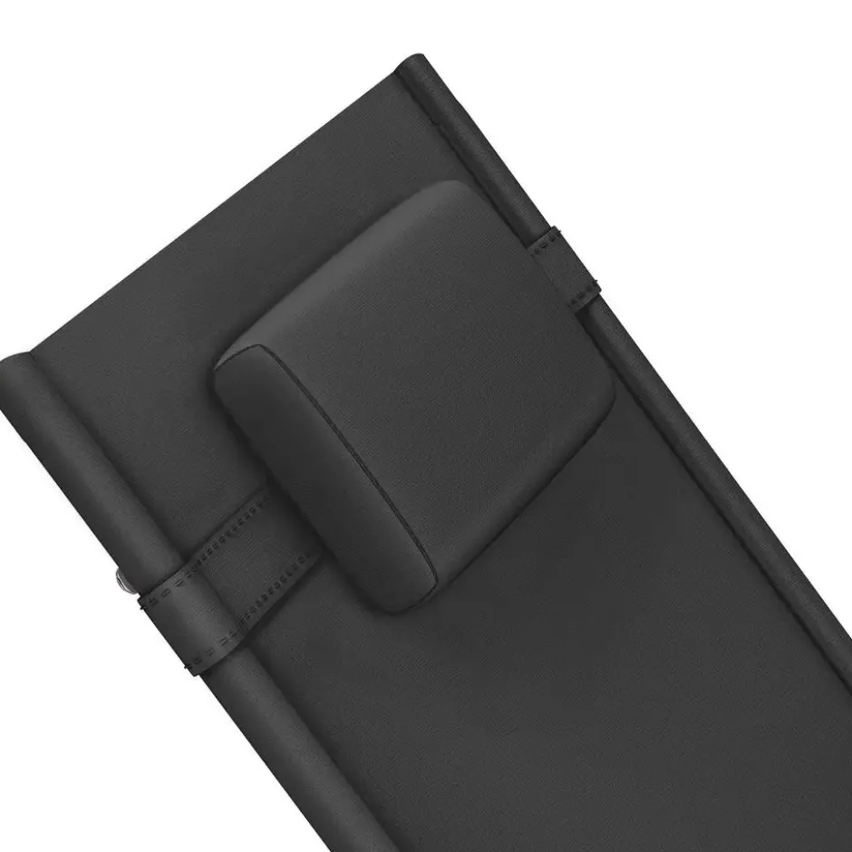 tectake Zonnebed Set Van 2, Weerbestendig, Met Kussens, Inclusief Zijvak, Zwart