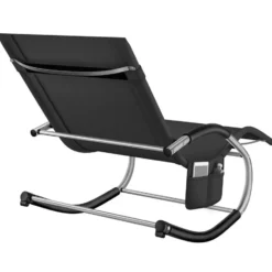 tectake Zonnebed Taya, ergonomisch, schommelfunctie, Zwart