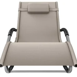 tectake Zonnebed Taya, ergonomisch, schommelfunctie, Beige