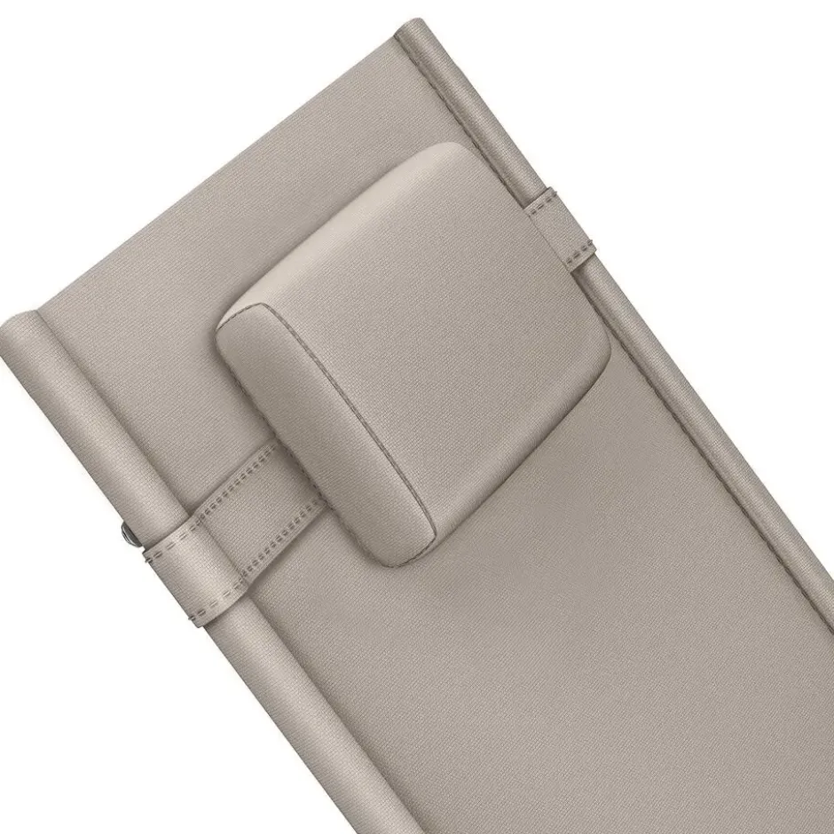 tectake Zonnebed Taya, ergonomisch, schommelfunctie, Beige