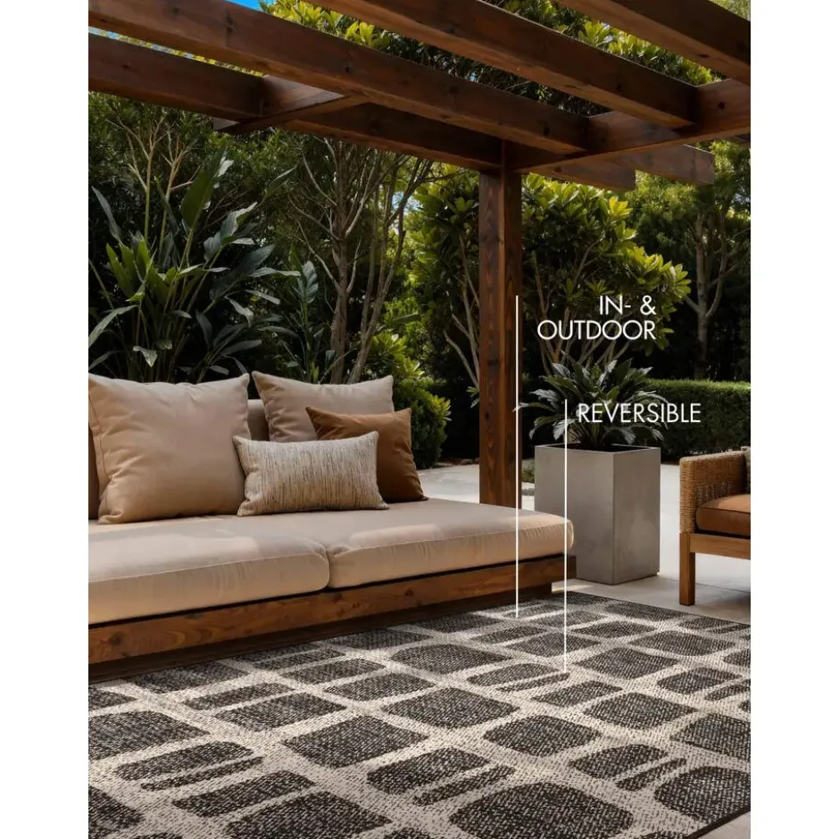 Ted Baker Buitenkleed Haringey Zwart Wit - 200x300 CM