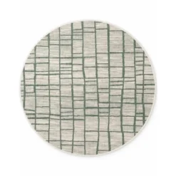 Ted Baker Rond Buitenkleed Haringey Groen Wit - 200 CM Ø