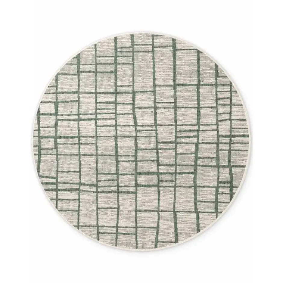 Ted Baker Rond Buitenkleed Haringey Groen Wit - 200 CM Ø