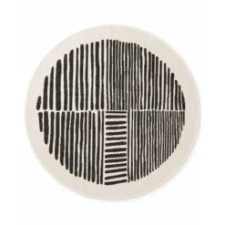Ted Baker Rond Buitenkleed Haringey Zwart Wit - 160 CM Ø