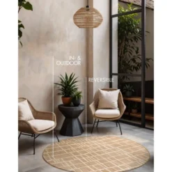 Ted Baker Rond Buitenkleed Haringey Jute Wit - 160 CM Ø