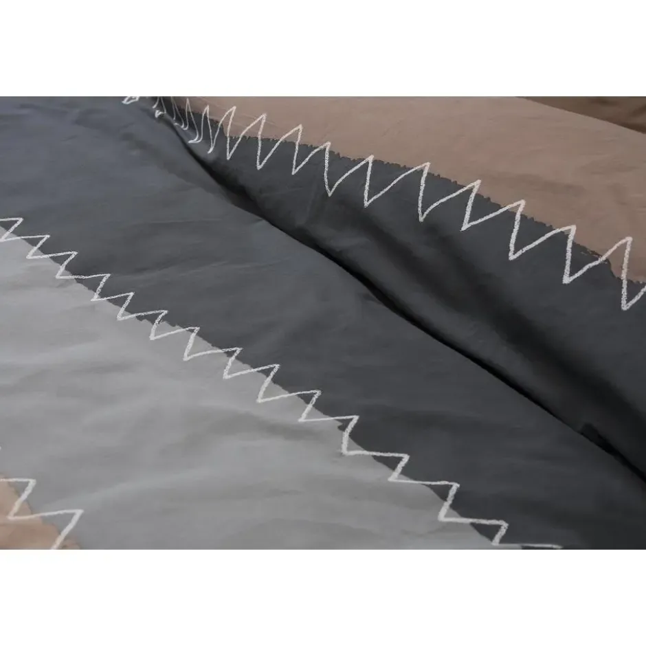 Ten Cate Katoenen Dekbedovertrek - 200x200/220 - Zig Zag Taupe