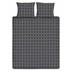 Ten Cate Katoenen Dekbedovertrek - 200x200/220 cm - Graphic Gray