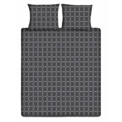 Ten Cate Katoenen Dekbedovertrek - 200x200/220 cm - Graphic Gray