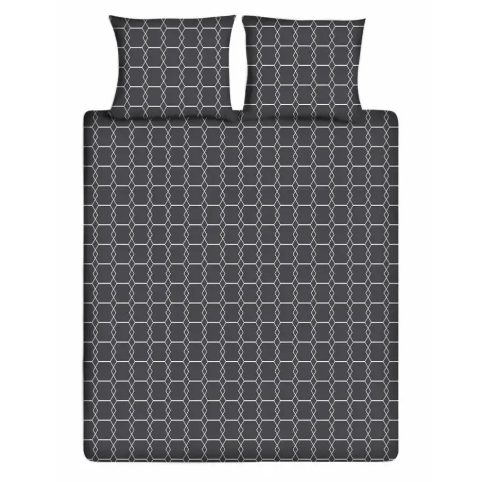 Ten Cate Katoenen Dekbedovertrek - 200x200/220 cm - Graphic Gray