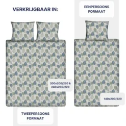 Ten Cate Katoenen Dekbedovertrek - 240x200/220 cm - Graphic Leaves