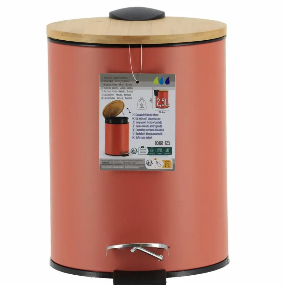 Tendance Badkamer prullenbak Bamboo vibe - soft close - 3 ltr