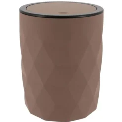 Tendance Badkamer prullenbak Diamond - bruin - 8 x 34 cm