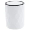 Tendance Badkamer prullenbak Diamond - wit - kunststof - 34 cm