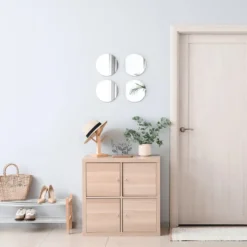 Tendance Plak spiegels - 4x - glas - zelfklevend - 20 cm - rond