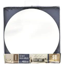 Tendance Plak spiegels - 4x - glas - zelfklevend - 20 cm - rond