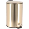 Tendance Prullenbak/vuilnisbak - 3L - goud - metaal - H24 cm