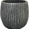 Ter Steege Bloempot/plantenpot - binnen - zwart/metaal - D15/H13 cm