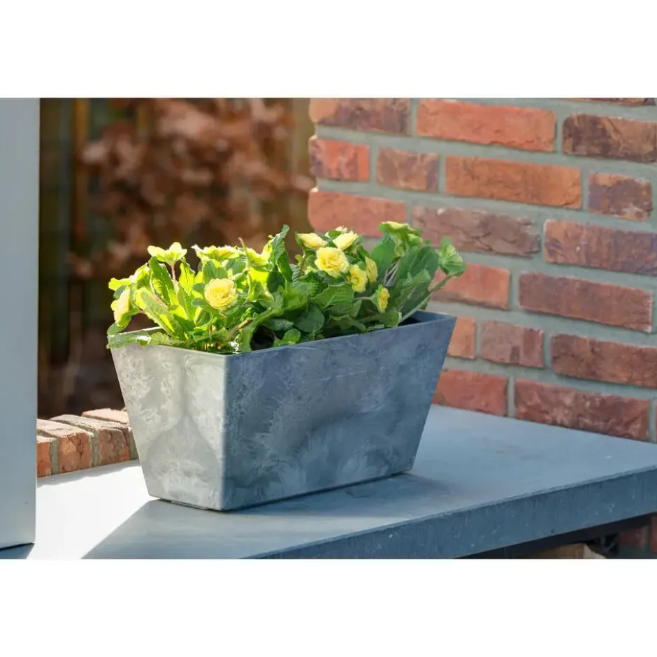 Ter Steege Plantenbak - gerecycled kunststof - grijs - 74 x 17 cm