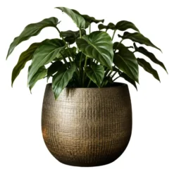 Ter Steege Plantenpot - metal look - goudkleurig - 26 x 25 cm